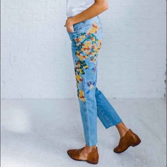 Free People nature embroidered jean - Picture 3 of 8